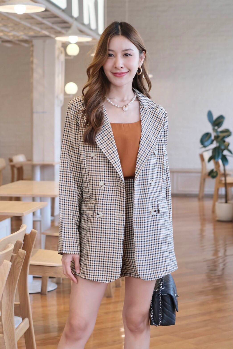 Lapel Neck Blazer With Shorts 3 piece