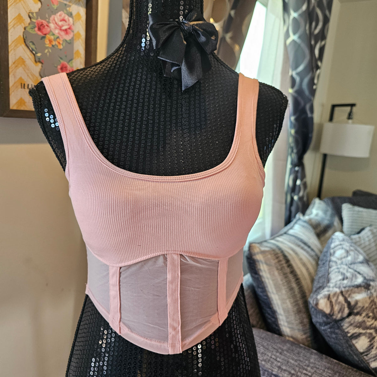 Sleeveless Crop Top with Pads