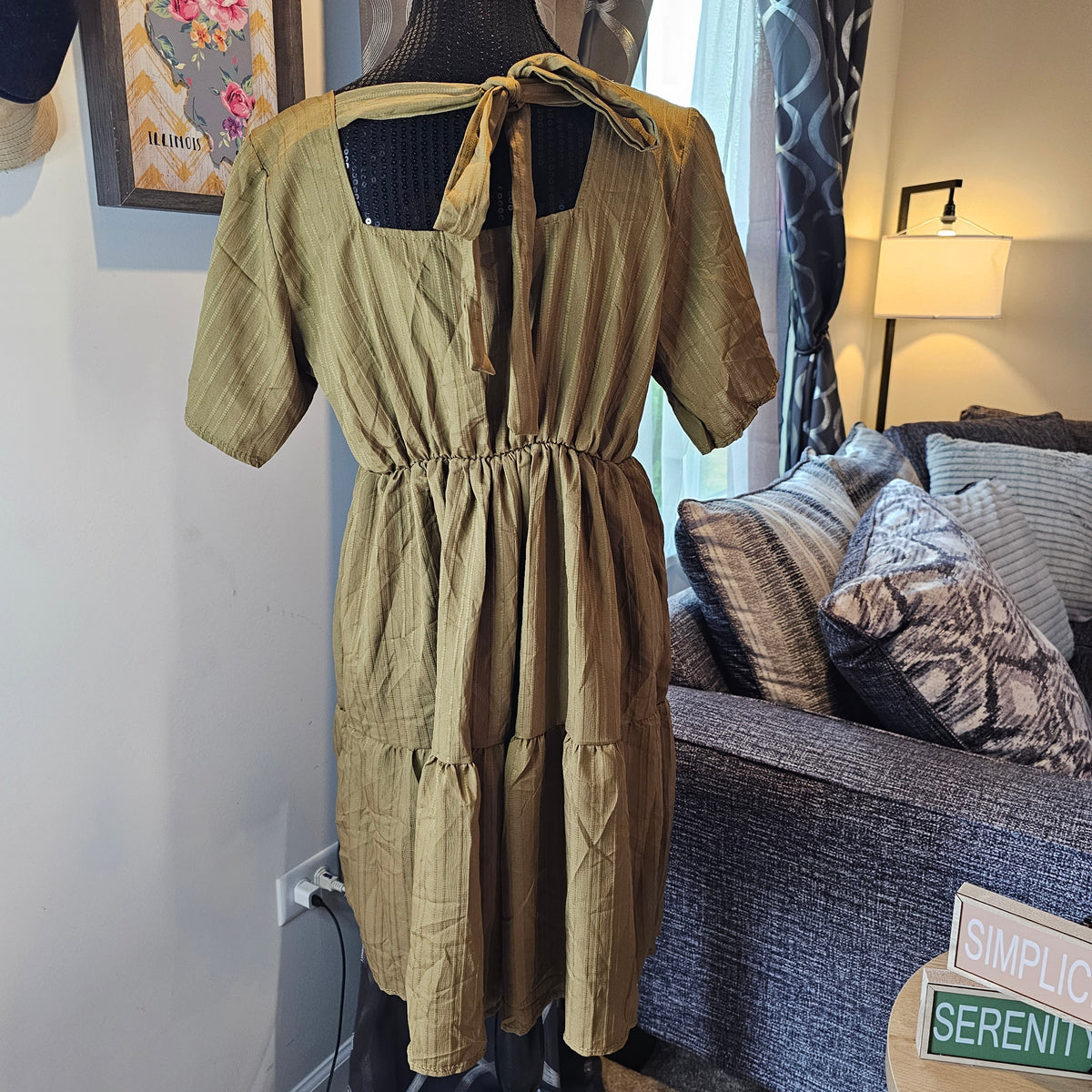 Midi Tent Dress with Knott Over Shoulder