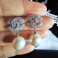 Stud Dangling Fresh Water Pearl