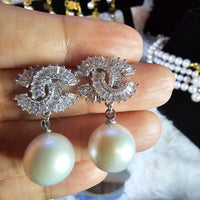 Stud Dangling Fresh Water Pearl